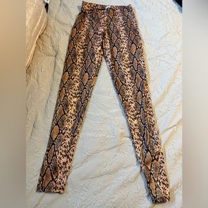 Orange Snake Skin “leather” leggings